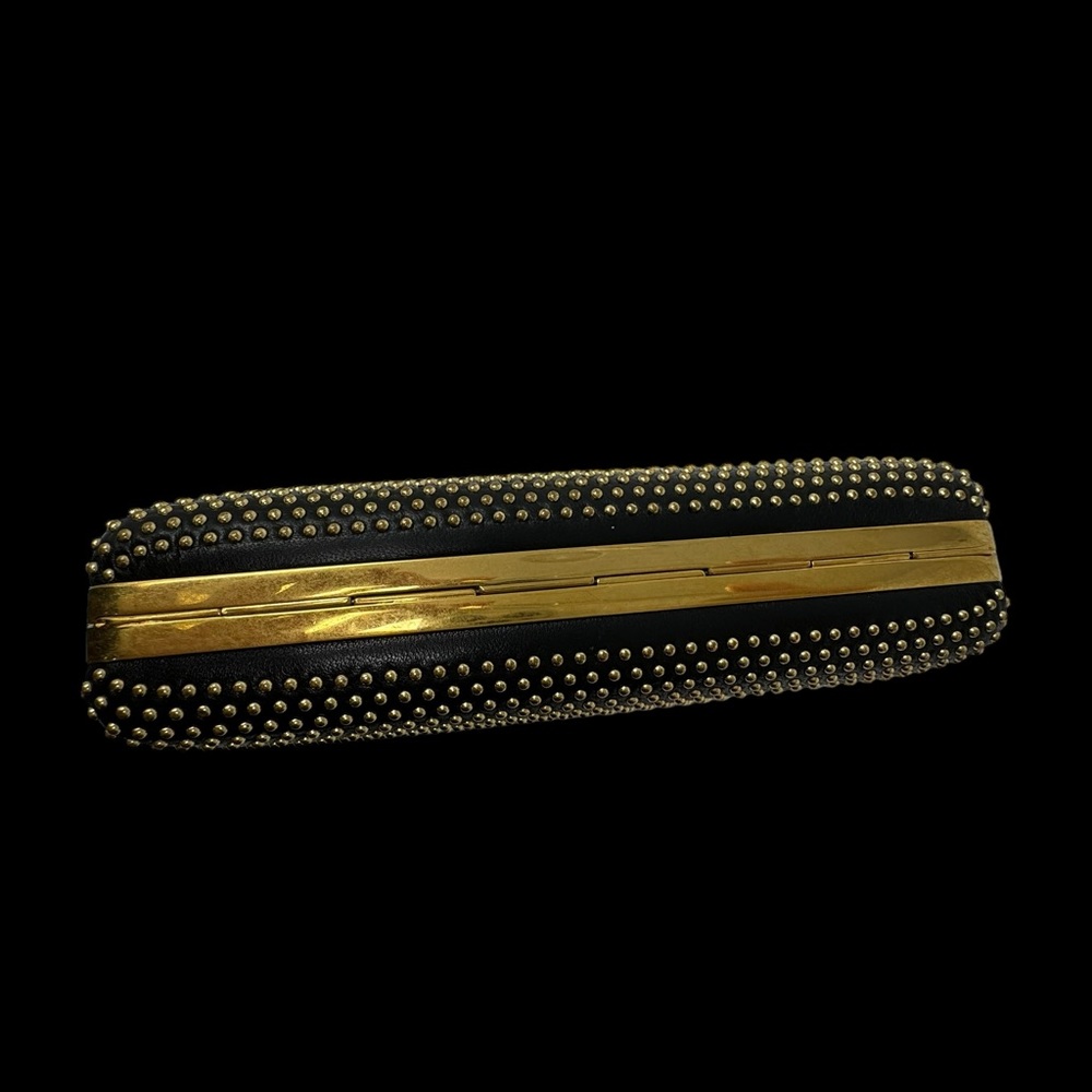Alexander McQueen Studded Skull Convertible Clutch Black & Gold✨ Retail: $1,600 - Picture 4 of 8